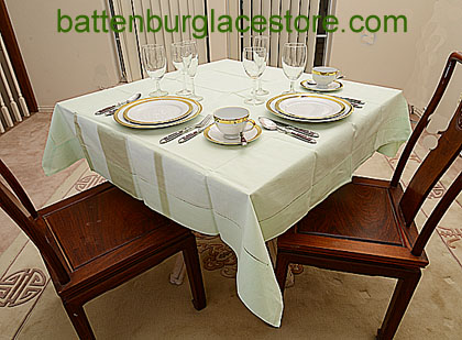 Square Tablecloth.MEADOW MIST color.54 inches square